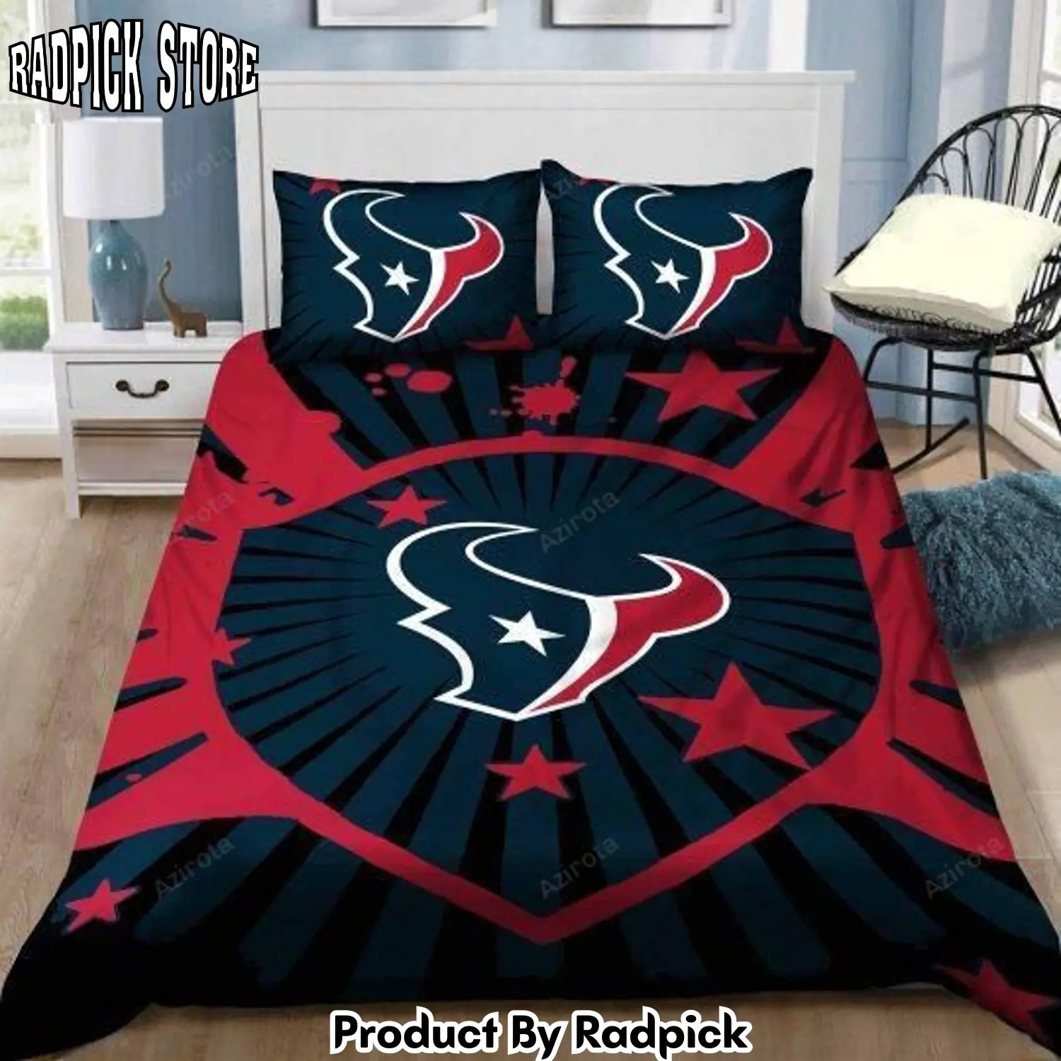 Radpick v6 houston texans logo 3d printed bedding set duvet cover pillow cases decor home rp327535